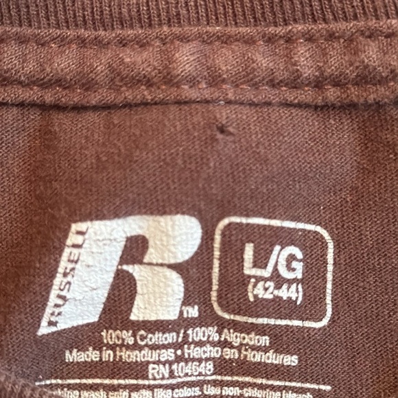 Russell Athletic Lehigh Mountain Hawks T-Shirt Brown Short Sleeve Cotton Large - Picture 9 of 9